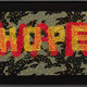 HOPE/WAR<br>
19 X 29<br>
Stitched on cotton fabric, 2023